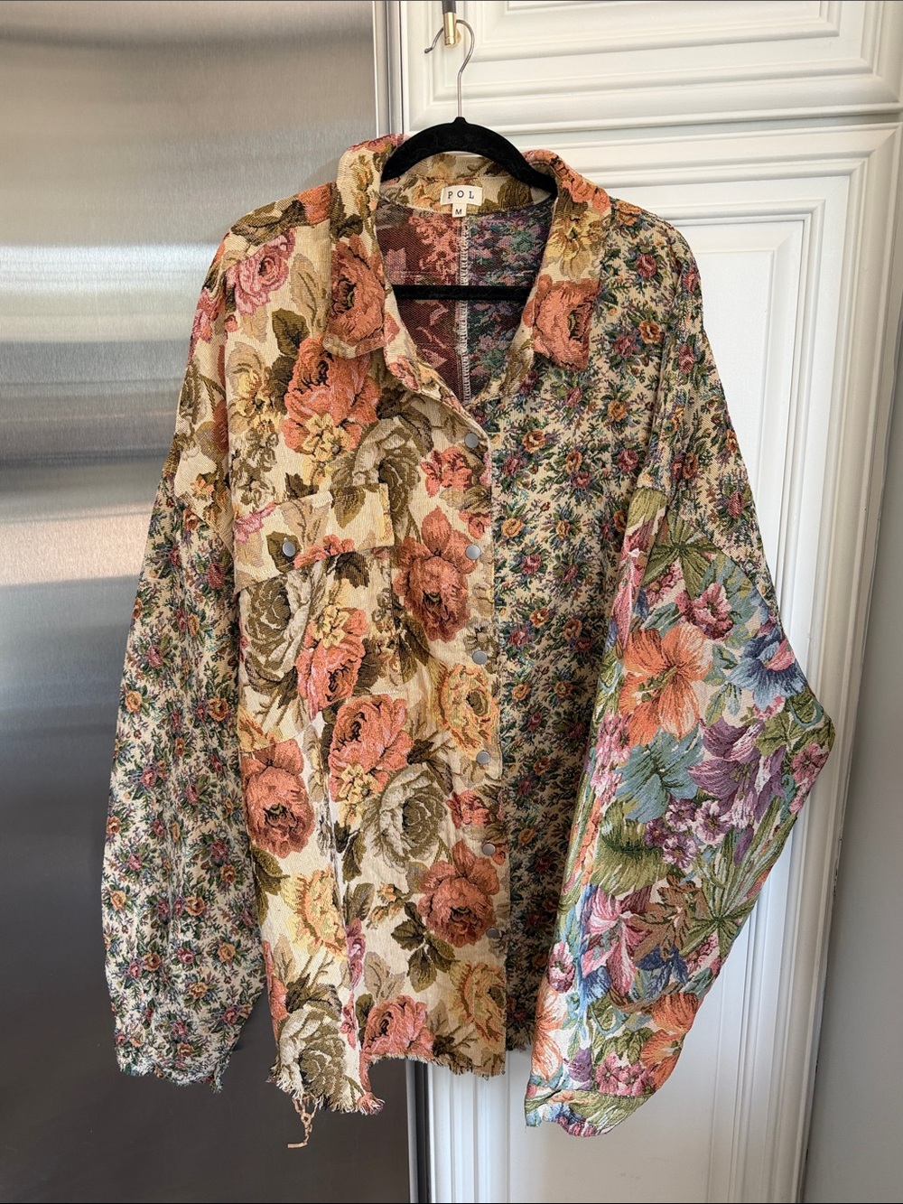Oversized Floral Tapestry Print Shacket | POL M | Boho | Vintage Style | NWT